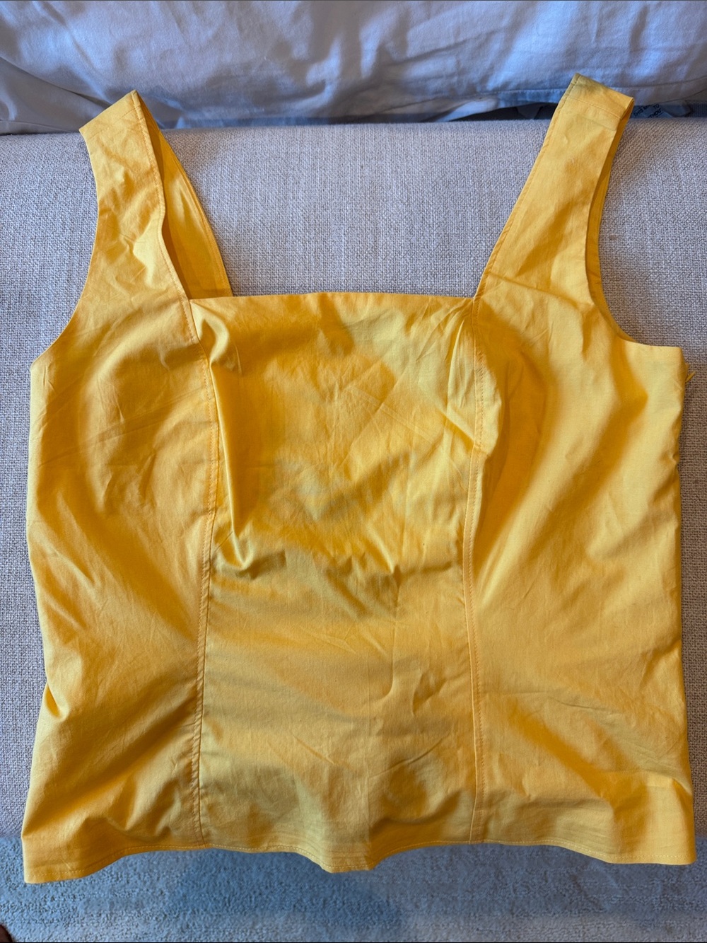 Yellow Square-Neck Women's Tank Top sun-kissed yellow size 6